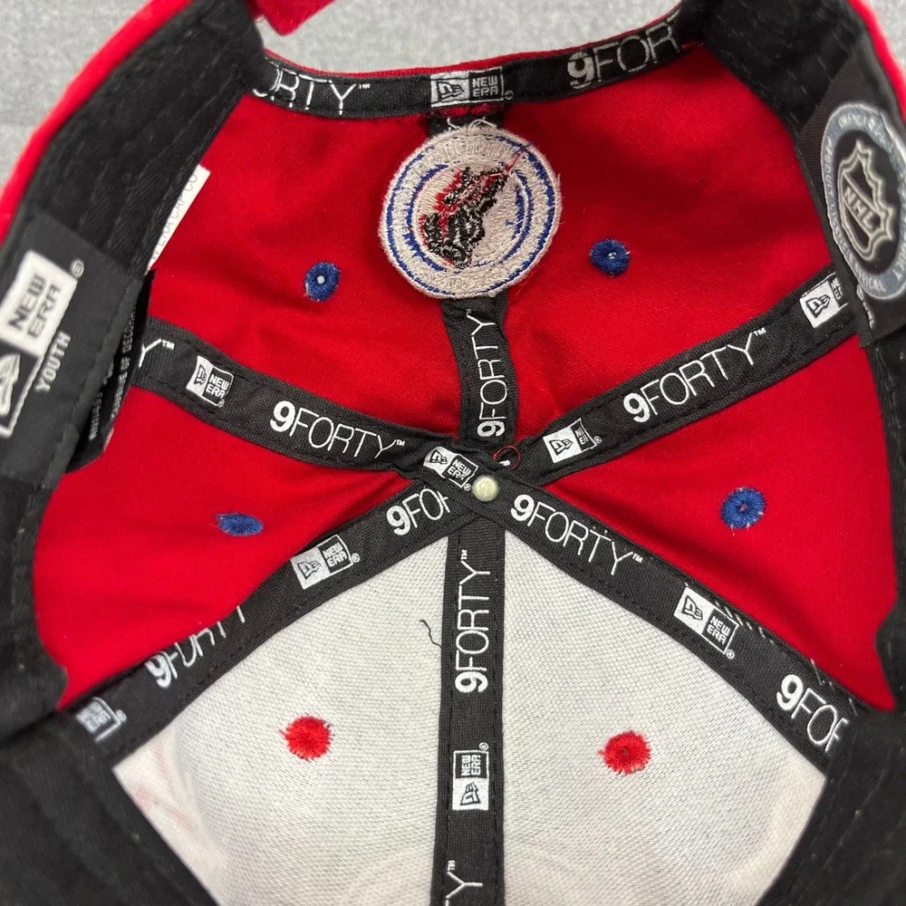New‎ Era 9FORTY Hockey Hall of Fame Hat Youth Blue Red Flame Embroidered Cap NHL